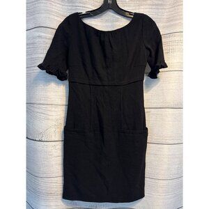 Vera Wang Black Short-Sleeve Dress Size 2